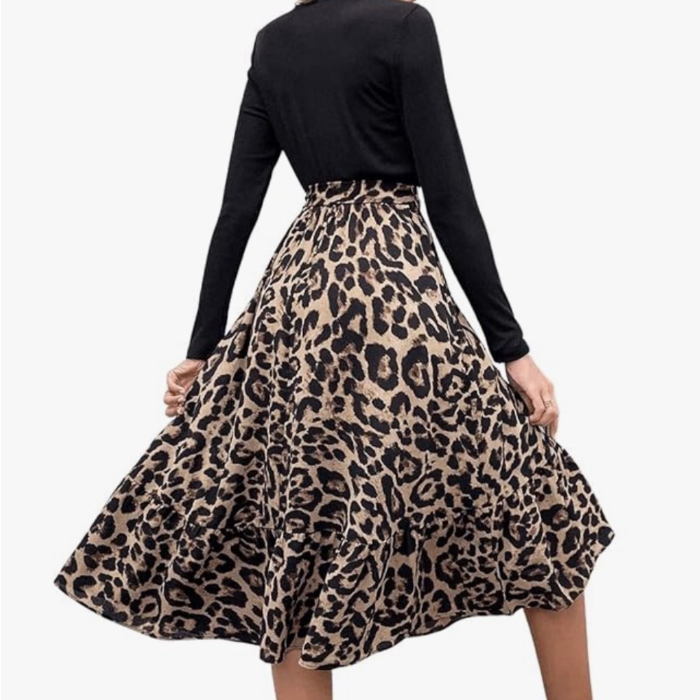 Black and leopard dress